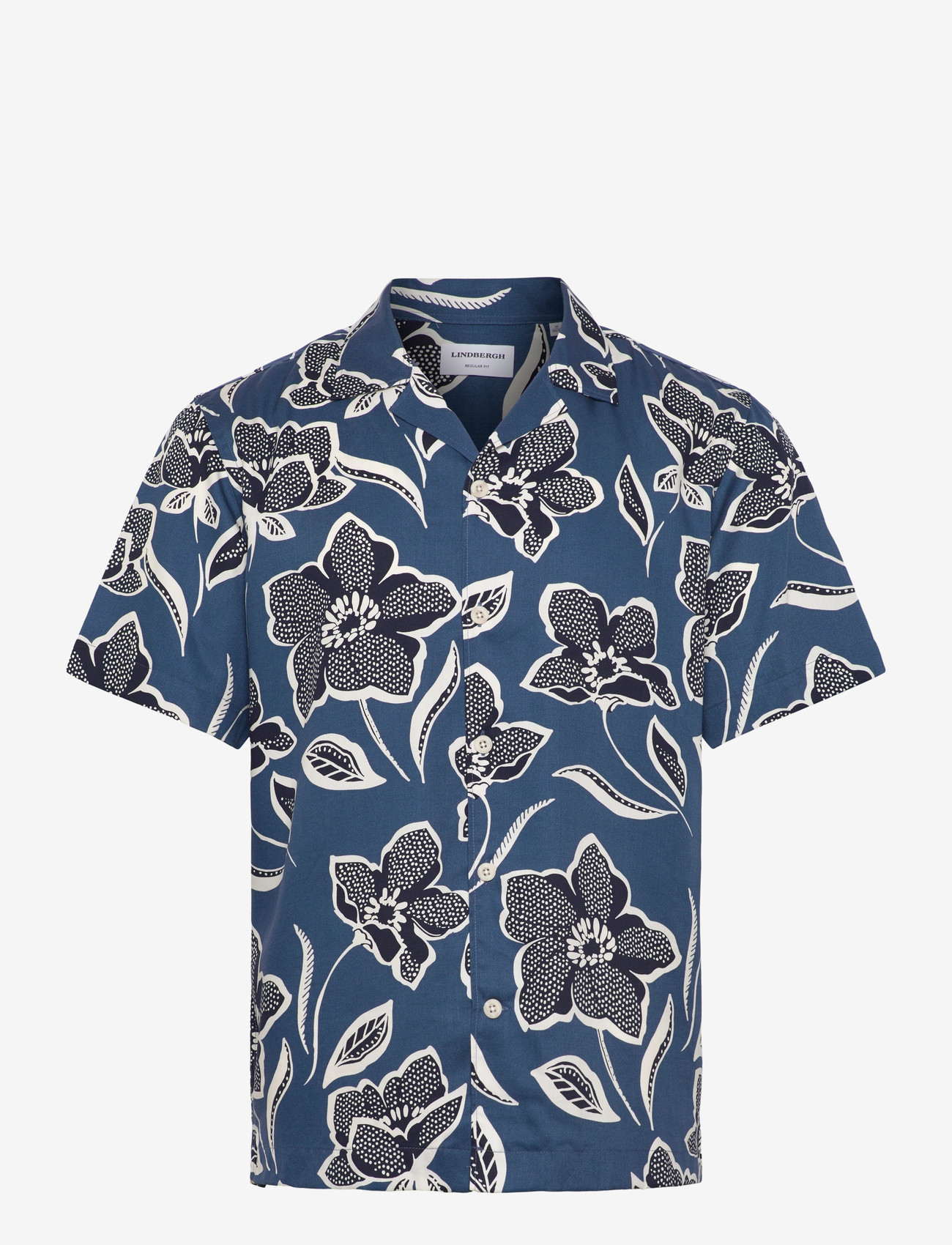 Lindbergh - AOP Lyocell shirt S/S - chemises à manches courtes - indigo blue - 1