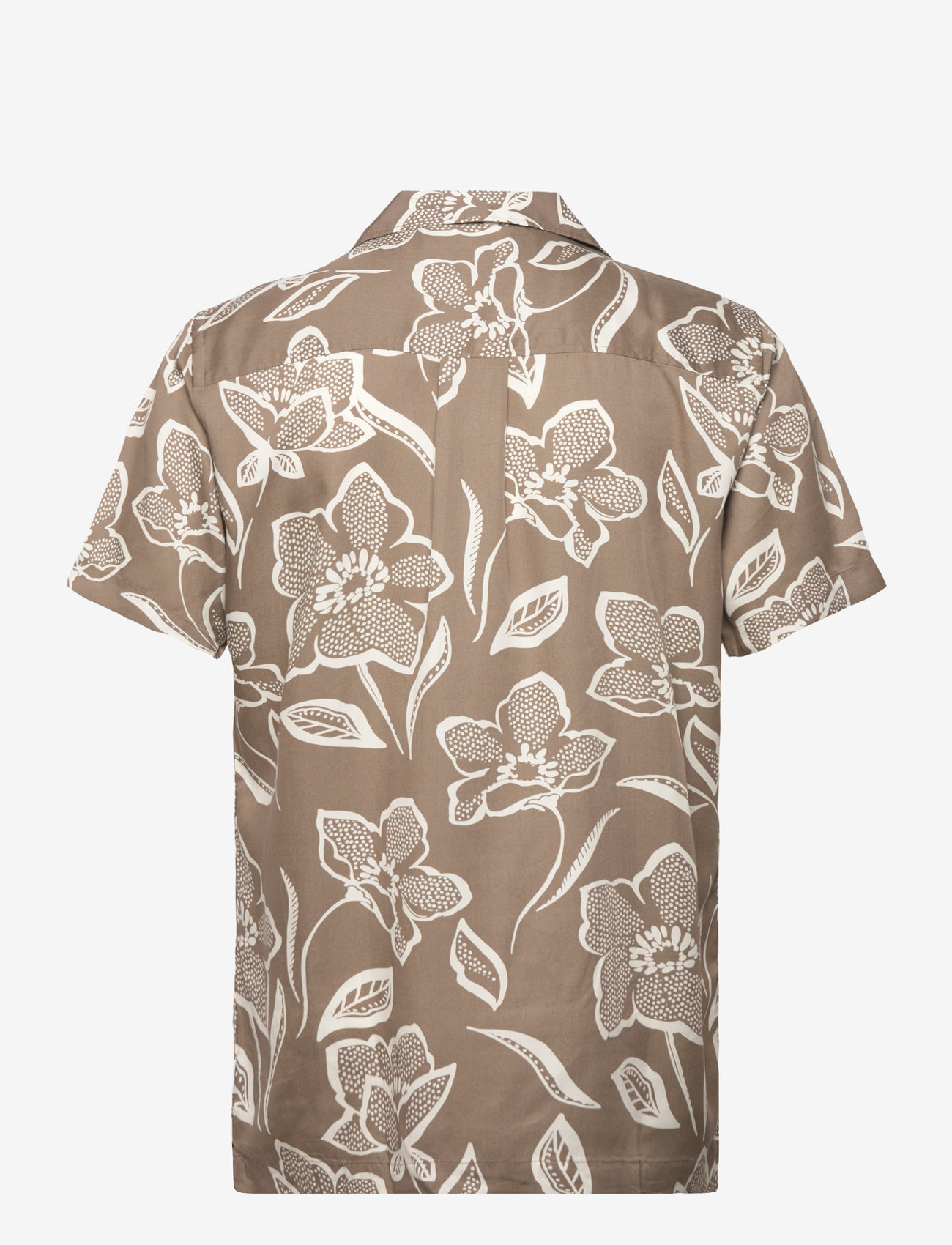 Lindbergh - AOP Lyocell shirt S/S - kurzarmhemden - stone - 2