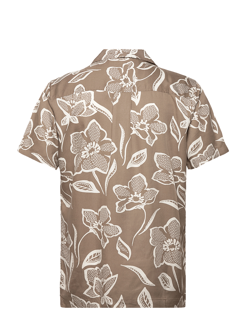 Lindbergh - AOP Lyocell shirt S/S - kurzarmhemden - stone - 2