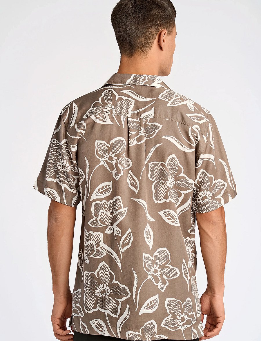 Lindbergh - AOP Lyocell shirt S/S - lyhythihaiset kauluspaidat - stone - 3