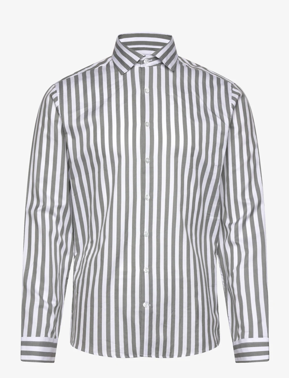 Lindbergh - Striped shirt L/S - striped shirts - lt army - 1