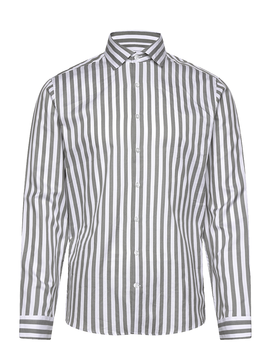 Lindbergh - Striped shirt L/S - gestreifte hemden - lt army - 1