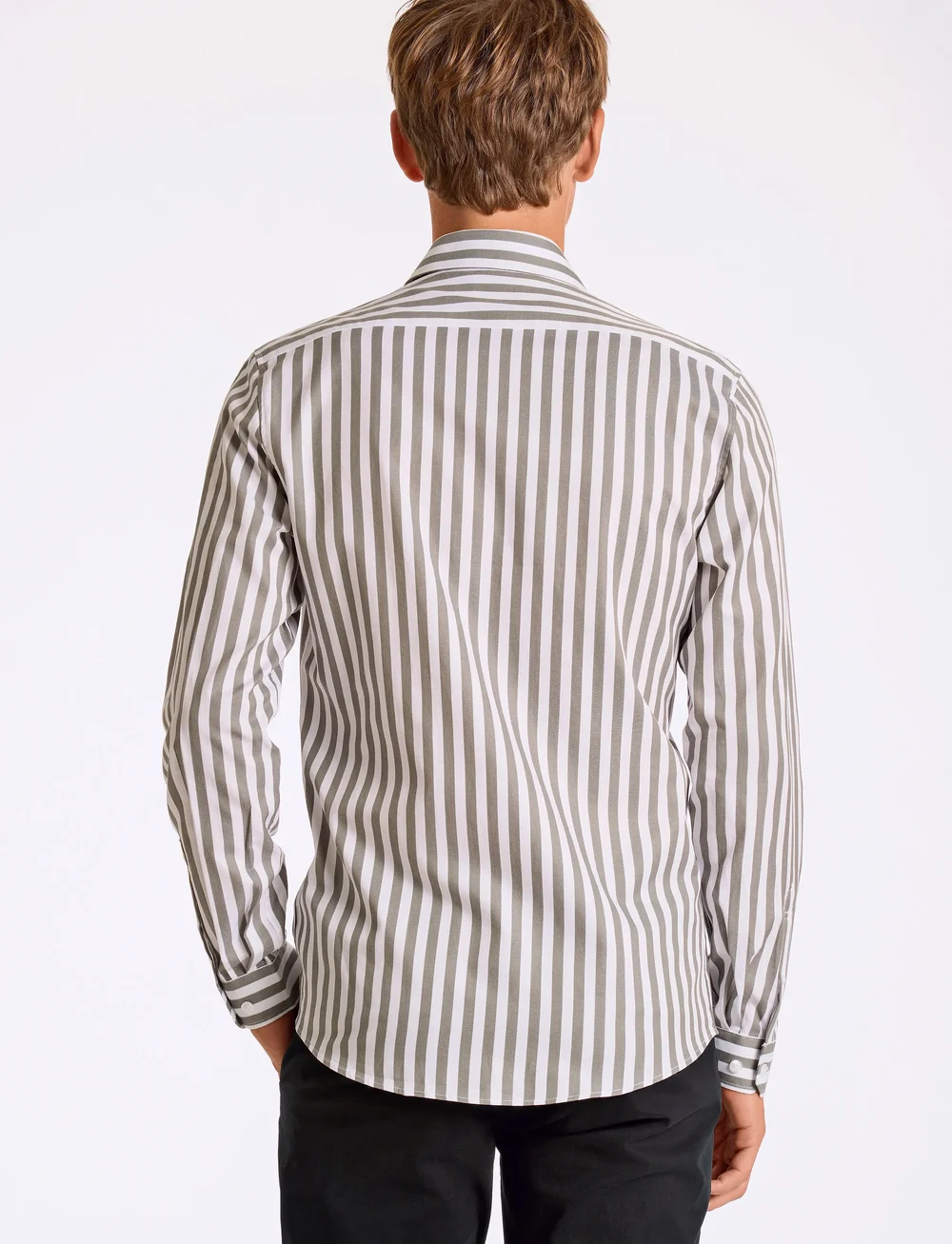Lindbergh - Striped shirt L/S - striped shirts - lt army - 3