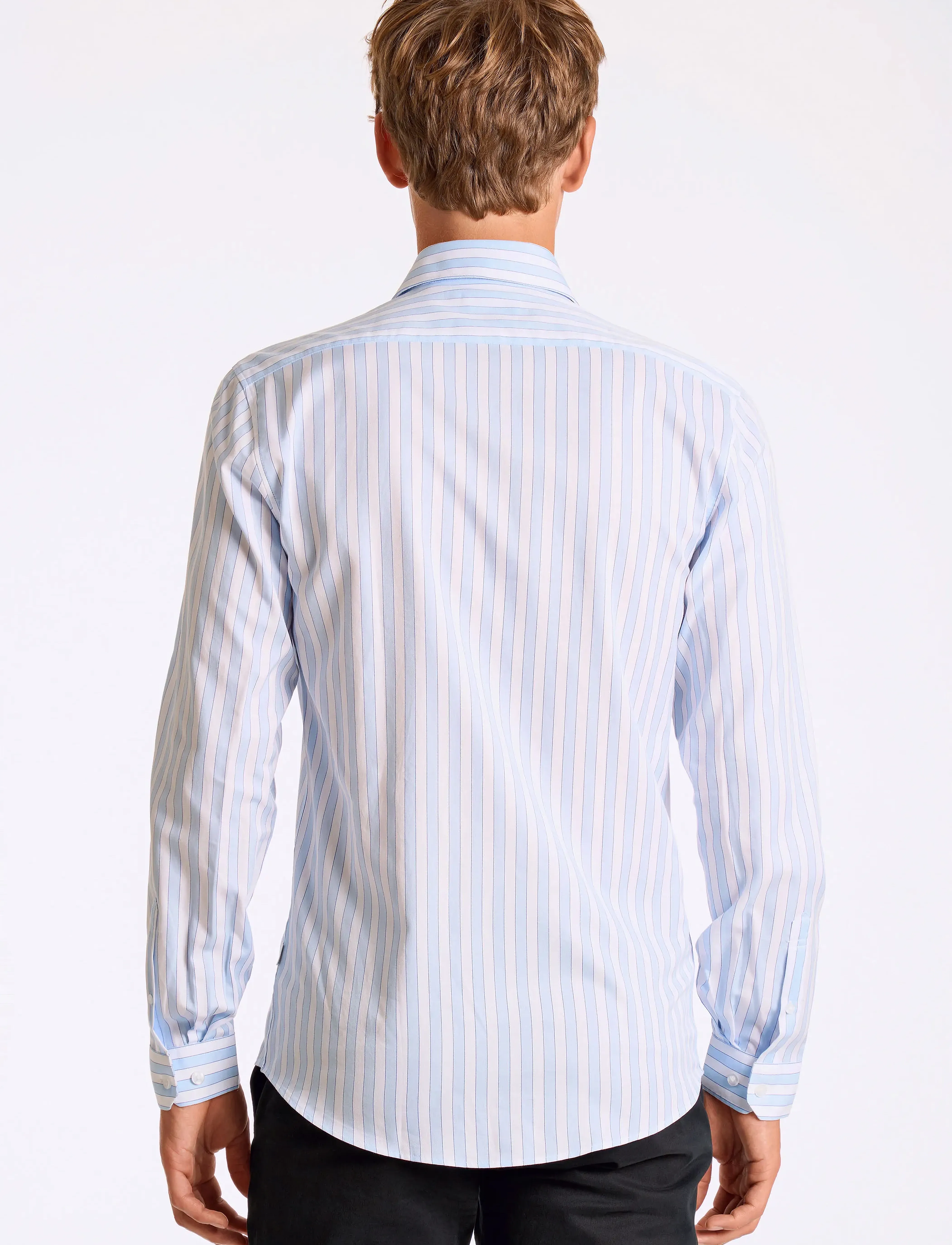 Lindbergh - Striped shirt L/S - raidalliset kauluspaidat - lt blue - 3