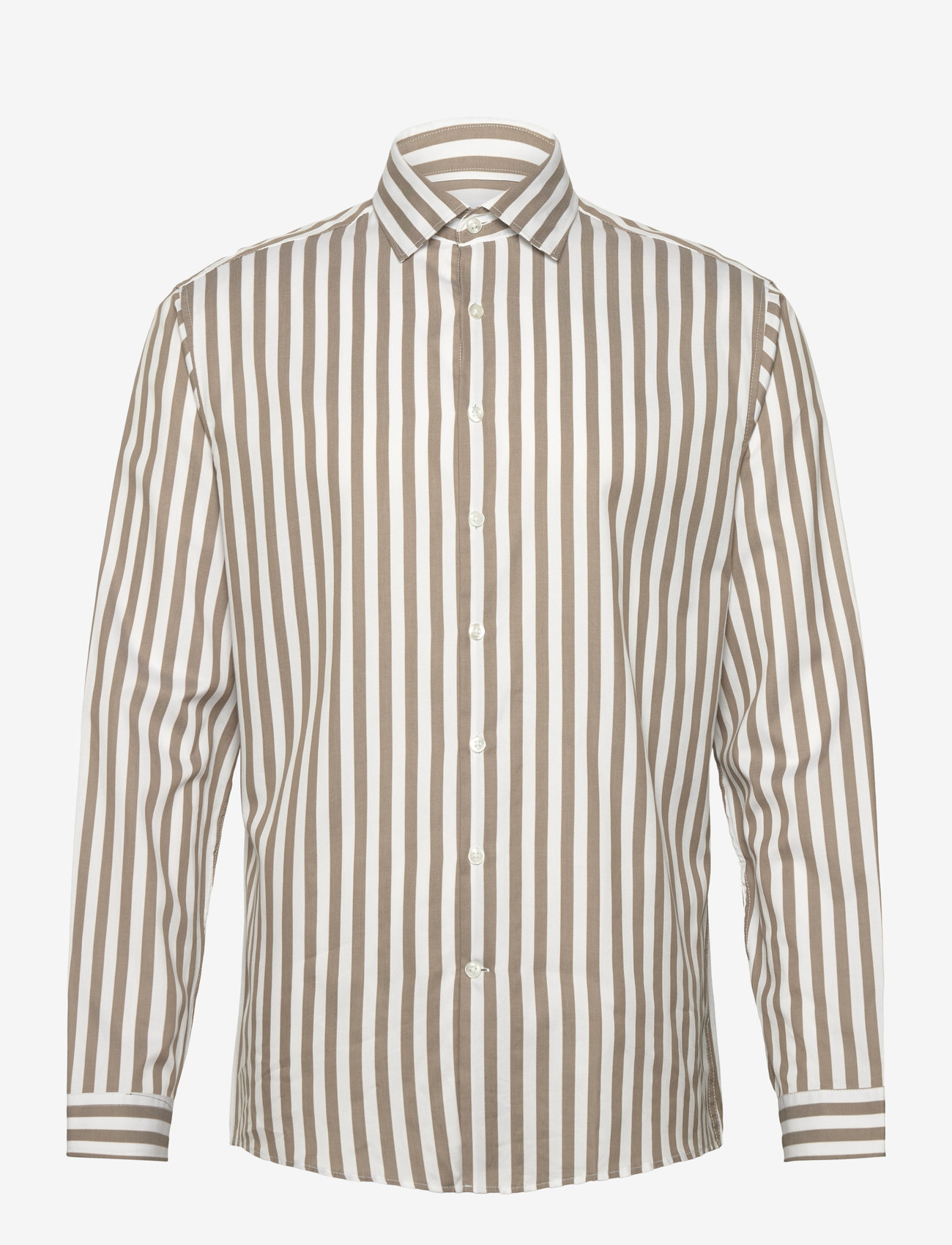Lindbergh - Striped shirt L/S - stribede skjorter - stone - 1