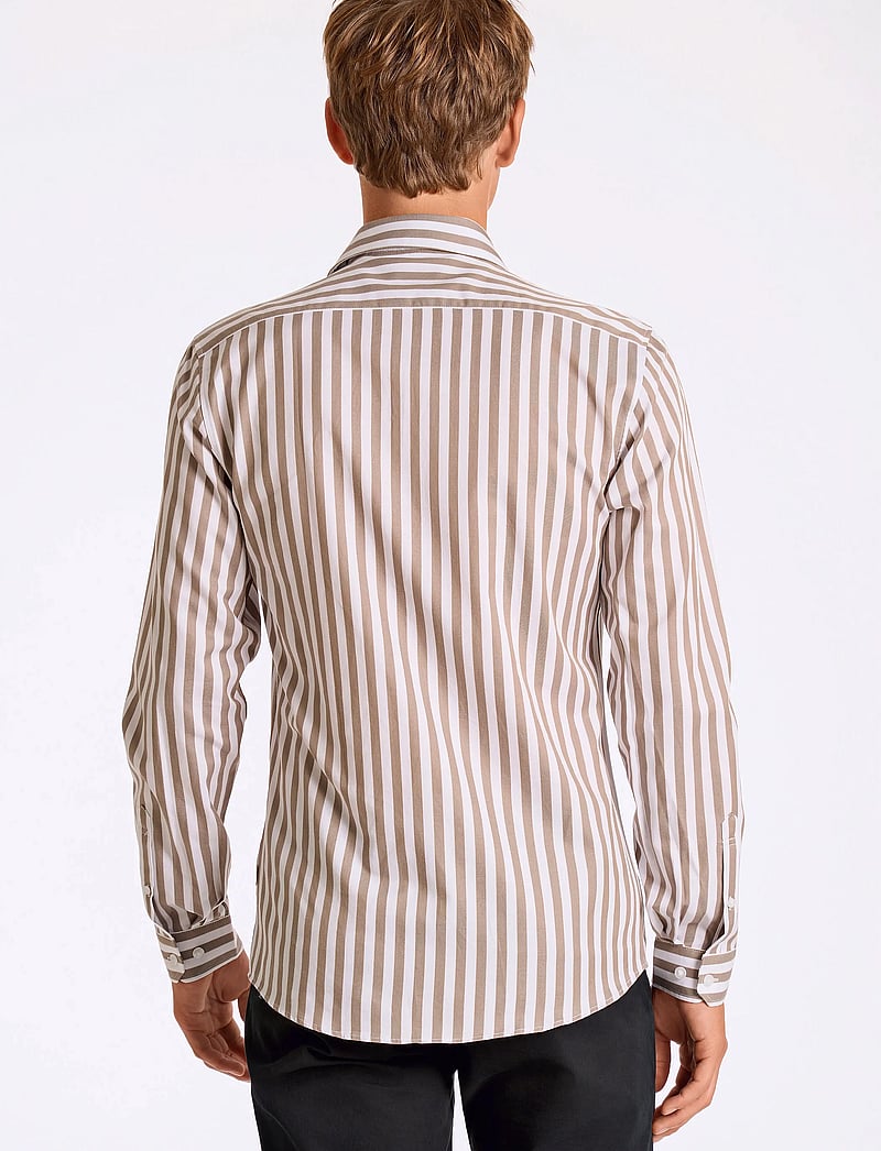 Lindbergh - Striped shirt L/S - stribede skjorter - stone - 3