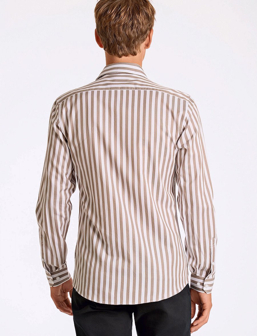 Lindbergh - Striped shirt L/S - gestreifte hemden - stone - 3