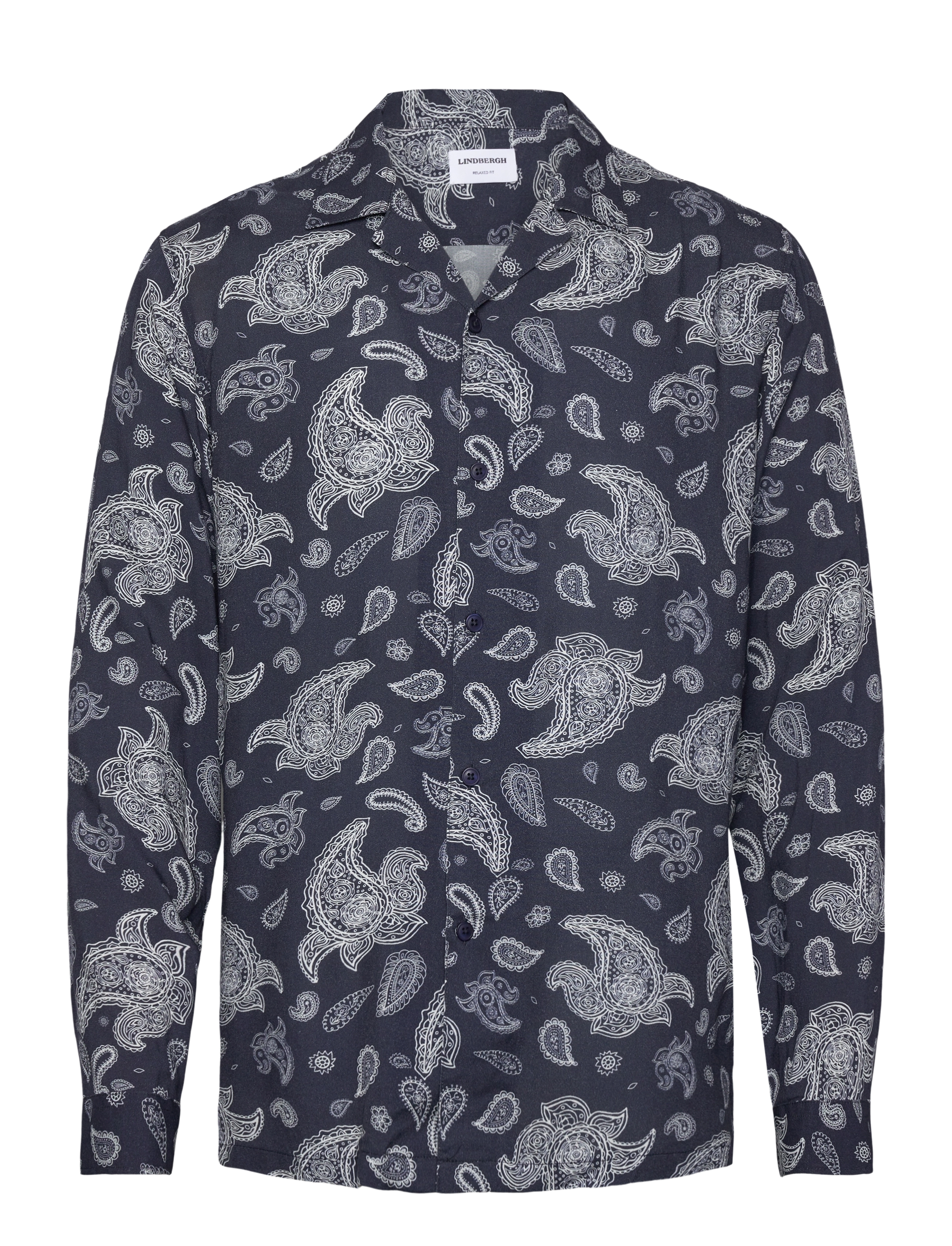 Lindbergh Resort viscose shirt L/S - Hemden - NAVY / navy