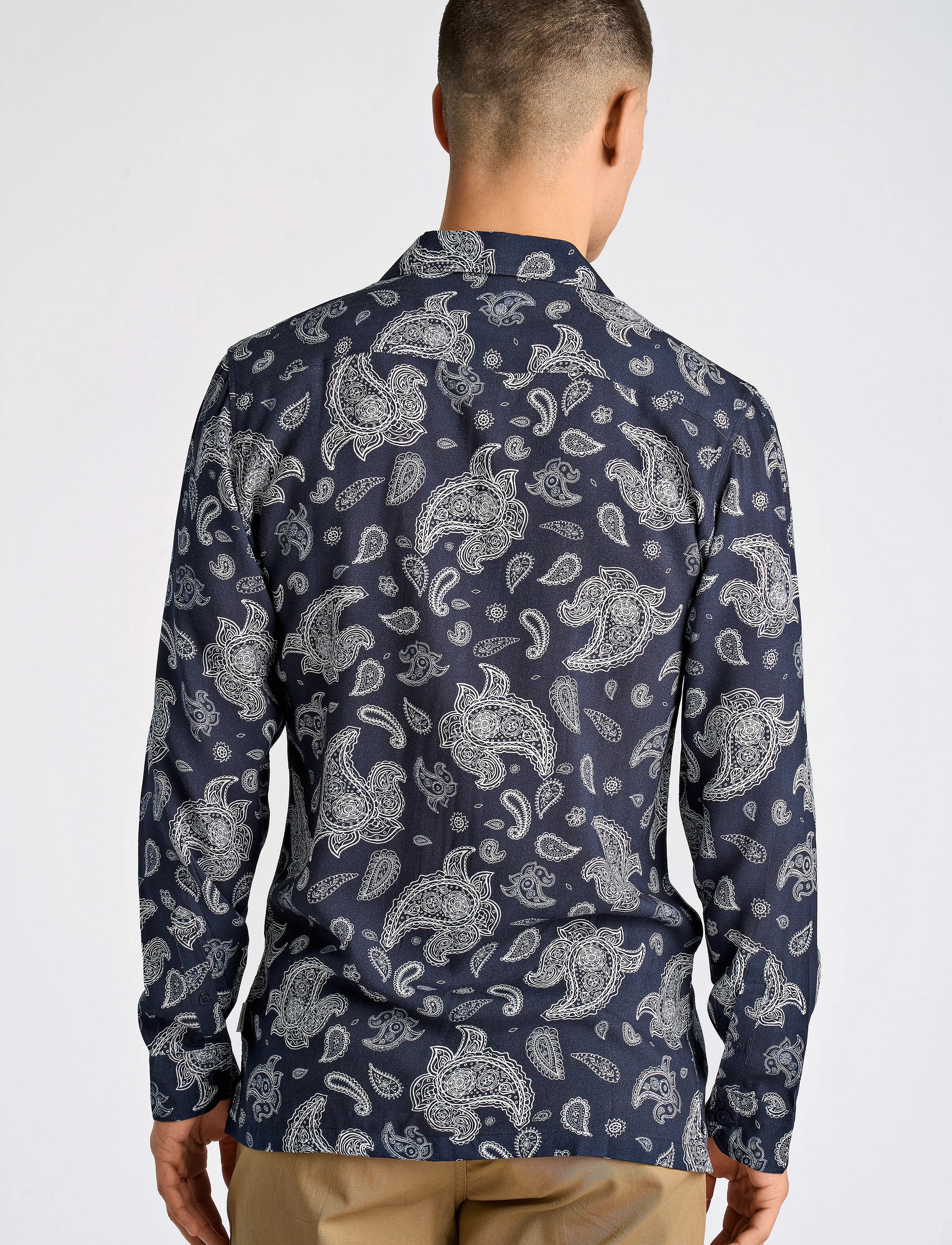Lindbergh - Resort viscose shirt L/S - casual skjorter - navy - 3