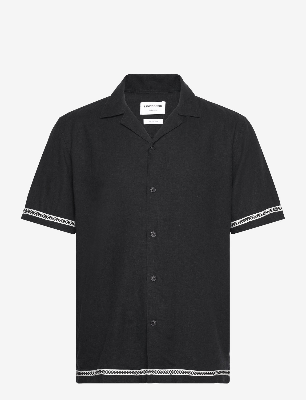 Lindbergh - Soft viscose linen shirt S/S - linased särgid - black - 0