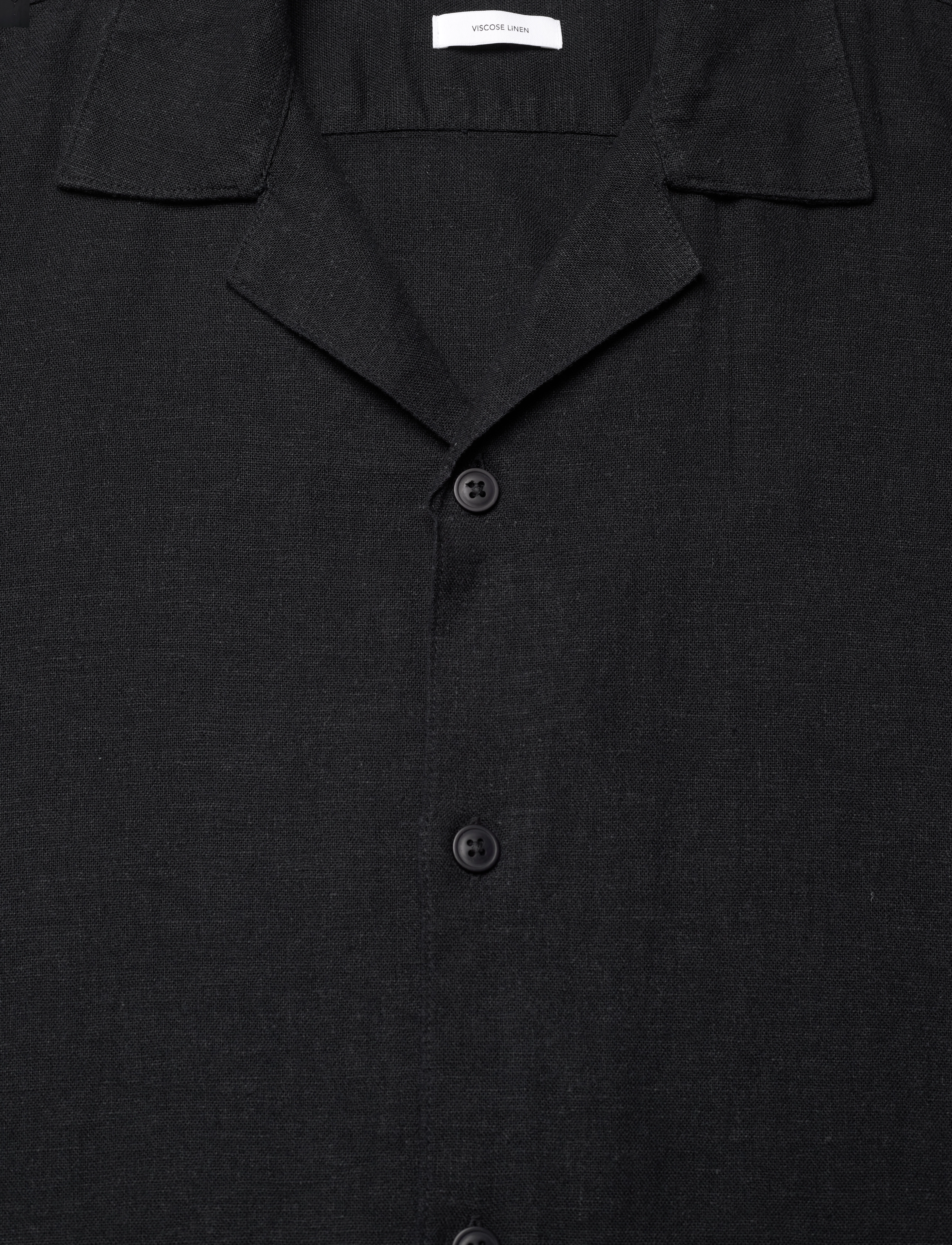 Lindbergh - Soft viscose linen shirt S/S - chemises de lin - black - 2