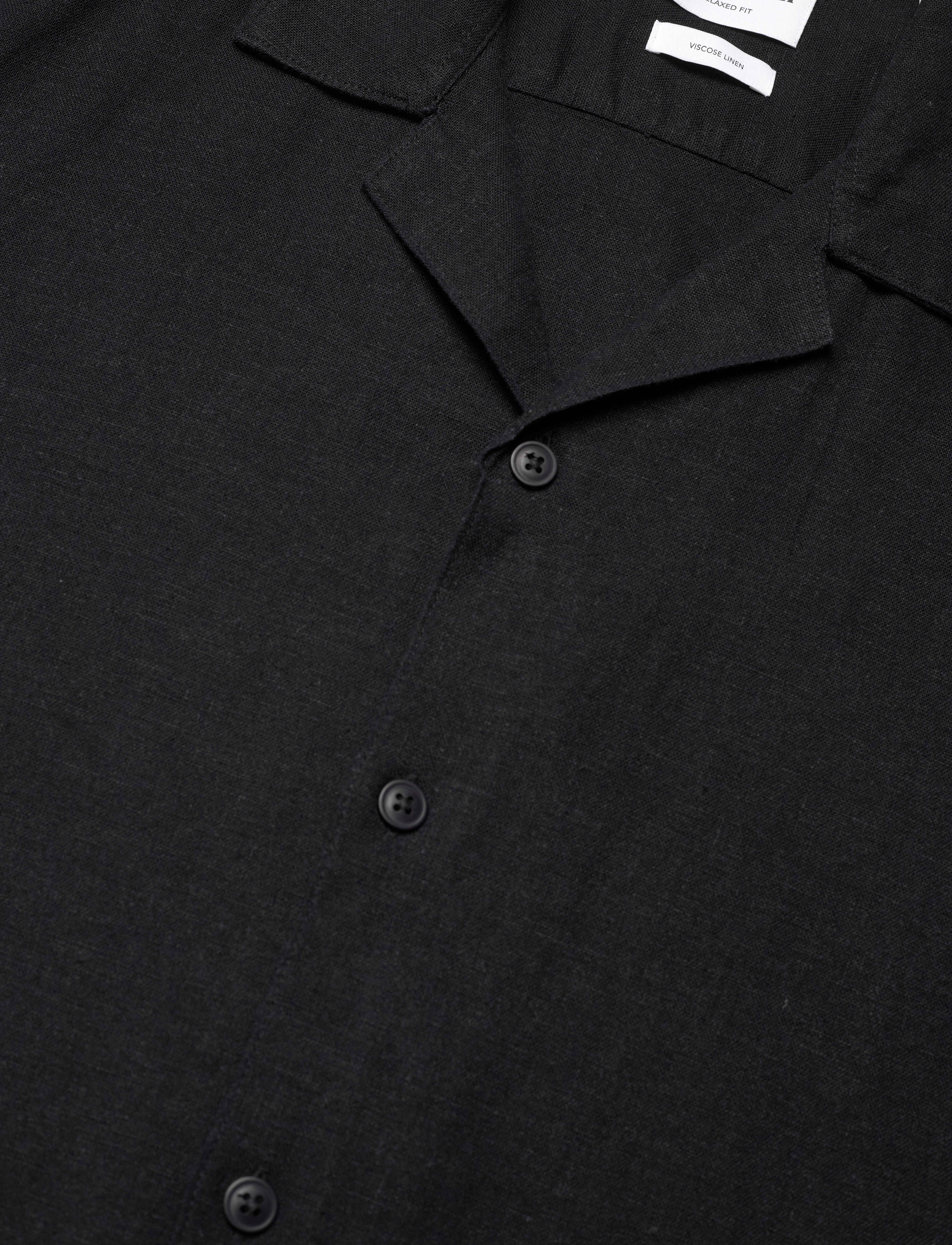 Lindbergh - Soft viscose linen shirt S/S - chemises de lin - black - 3