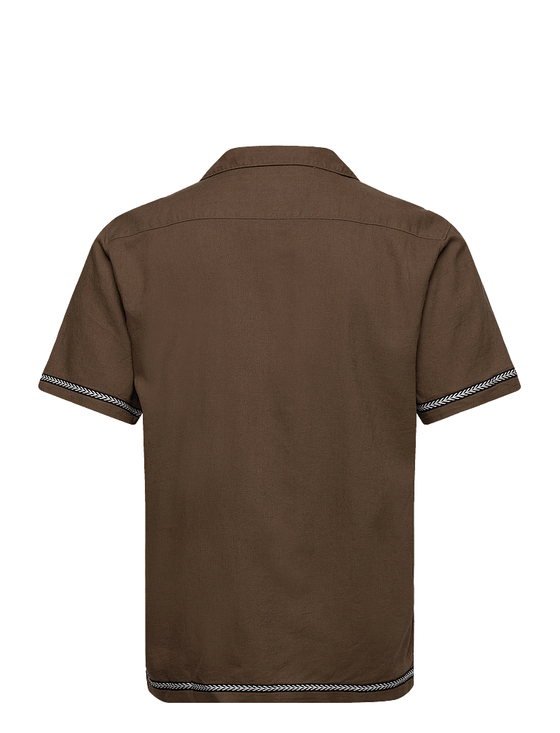 Lindbergh - Soft viscose linen shirt S/S - leinenhemden - dk army - 1