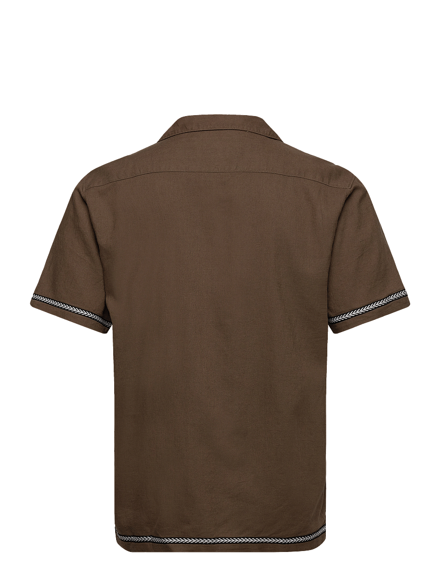 Lindbergh - Soft viscose linen shirt S/S - leinenhemden - dk army - 1