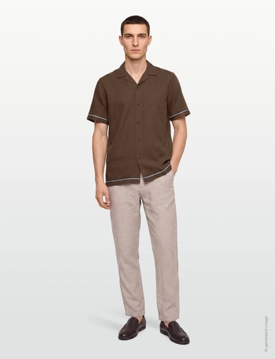 Soft Viscose Linen Shirt S/S - KortæRmede