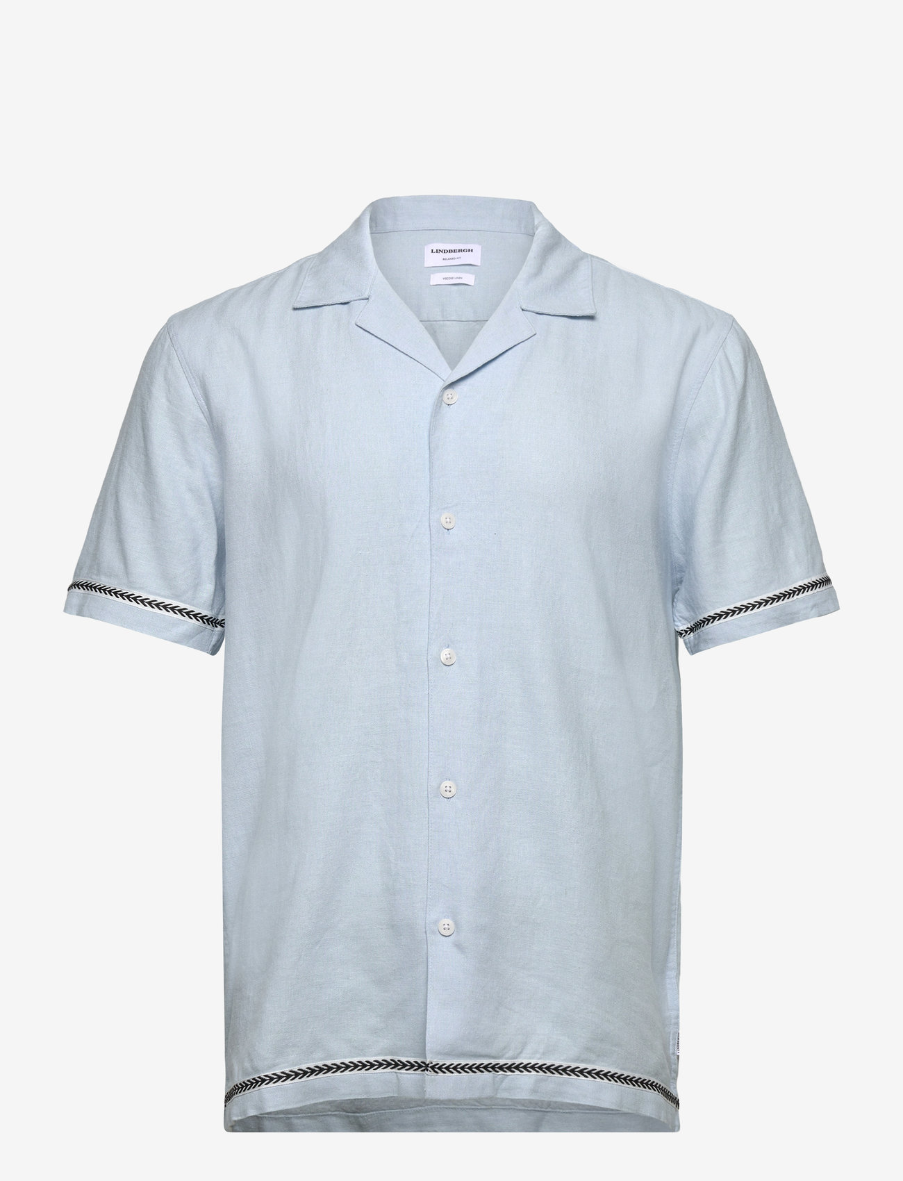Lindbergh - Soft viscose linen shirt S/S - hørskjorter - lt blue - 0