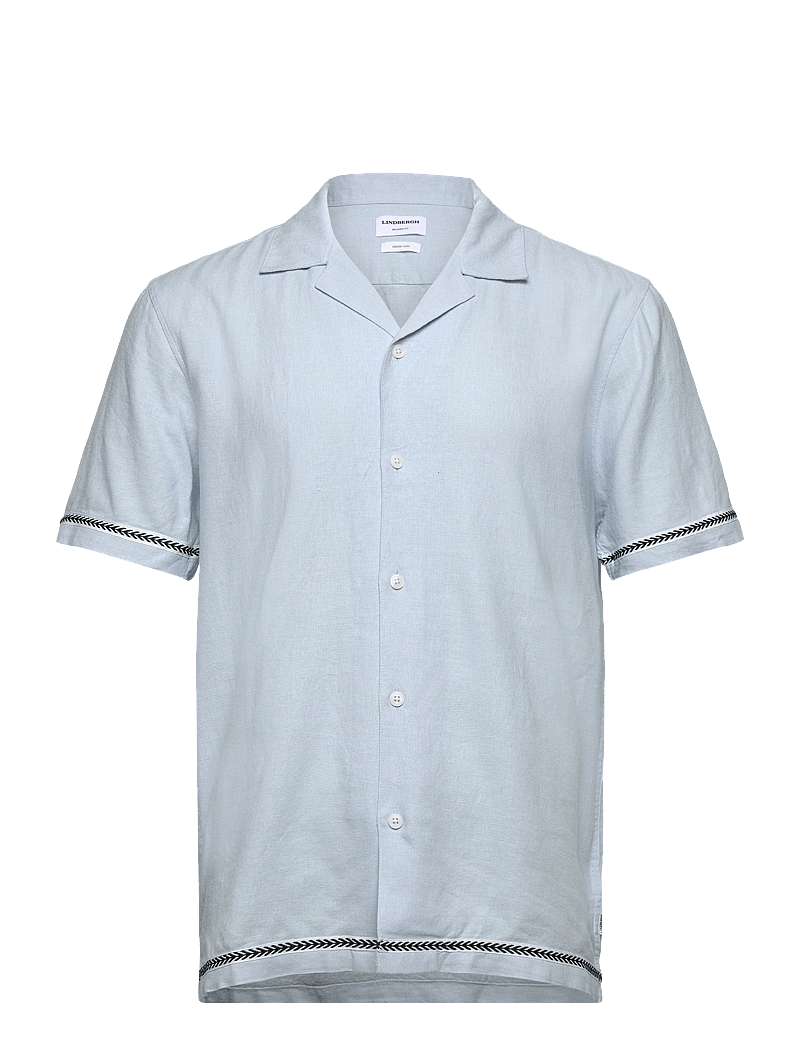 Lindbergh - Soft viscose linen shirt S/S - leinenhemden - lt blue - 0