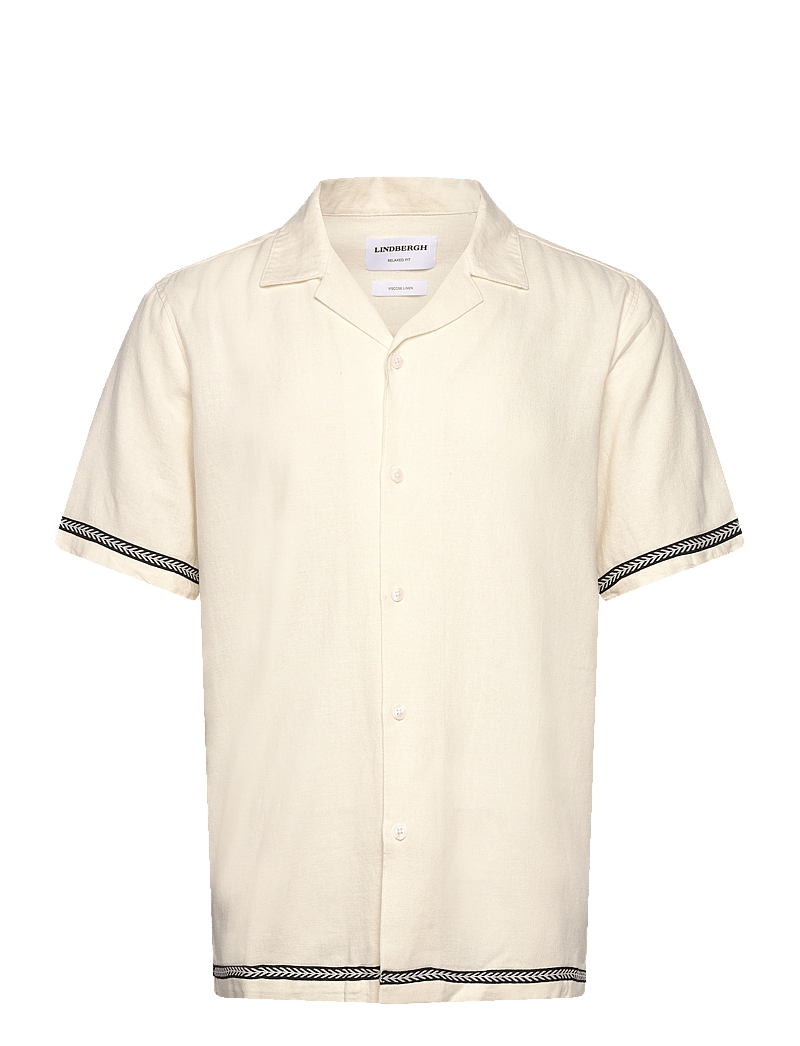 Lindbergh - Soft viscose linen shirt S/S - leinenhemden - off white - 0