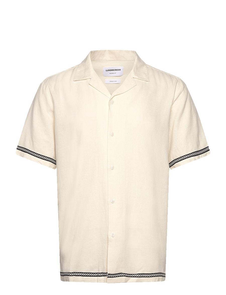 Lindbergh - Soft viscose linen shirt S/S - leinenhemden - off white - 0