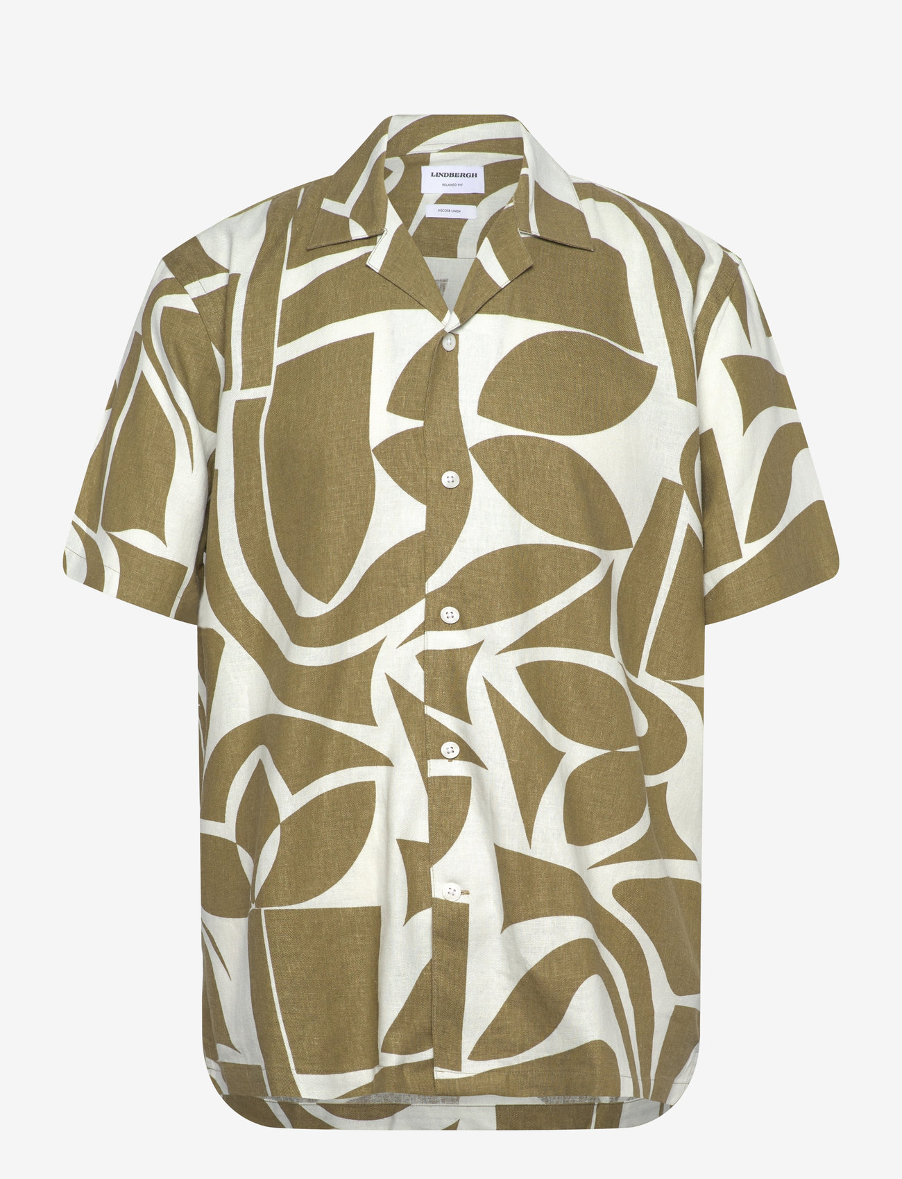 Lindbergh - Soft viscose linen shirt S/S - hørskjorter - moss green - 0