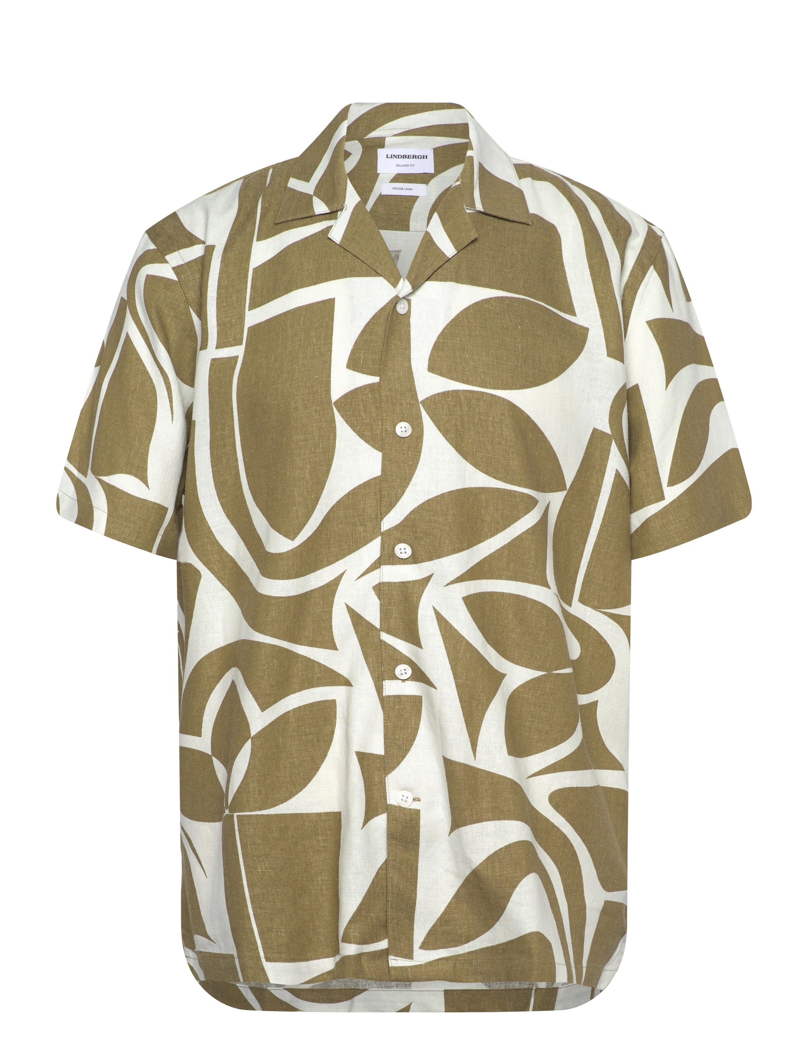 Lindbergh Soft viscose linen shirt S/S - Deals - MOSS GREEN / green