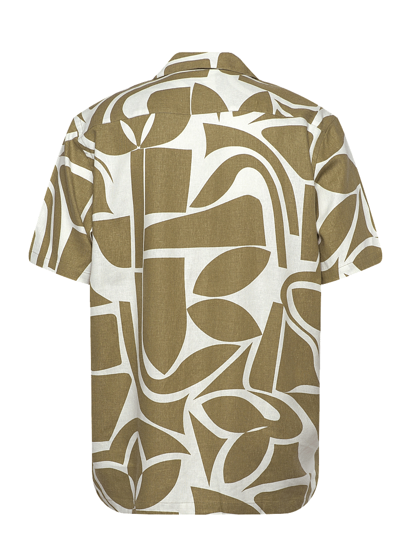 Lindbergh - Soft viscose linen shirt S/S - linneskjortor - moss green - 1