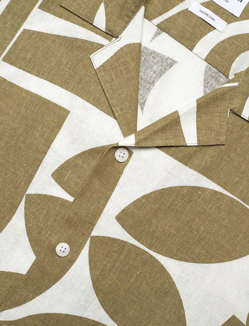 Lindbergh - Soft viscose linen shirt S/S - linneskjortor - moss green - 3