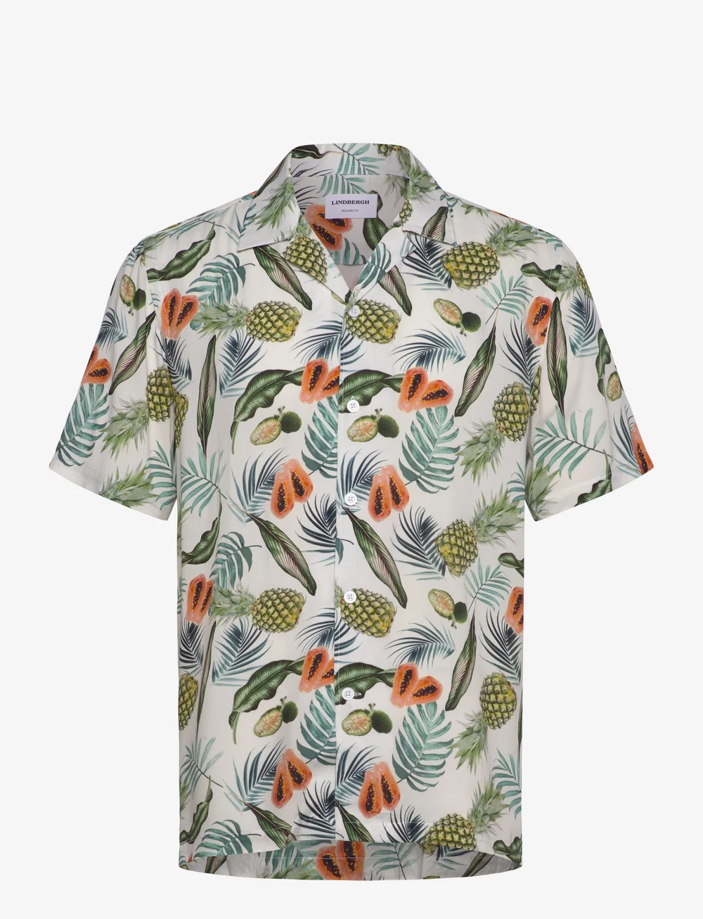 Lindbergh - Resort viscose shirt S/S - lühikeste varrukatega särgid - white - 0
