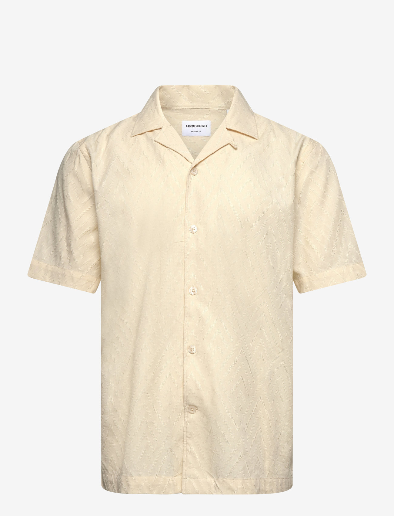 Lindbergh - Textured viscose shirt S/S - kortärmade skjortor - pearl white - 1