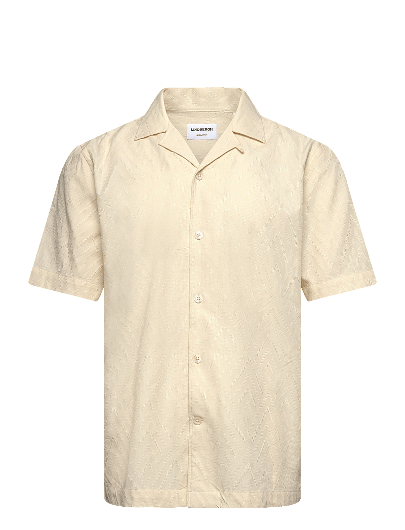 Lindbergh - Textured viscose shirt S/S - kortärmade skjortor - pearl white - 1