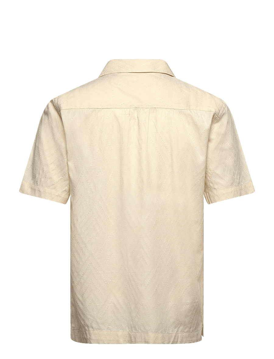 Lindbergh - Textured viscose shirt S/S - kurzarmhemden - pearl white - 2