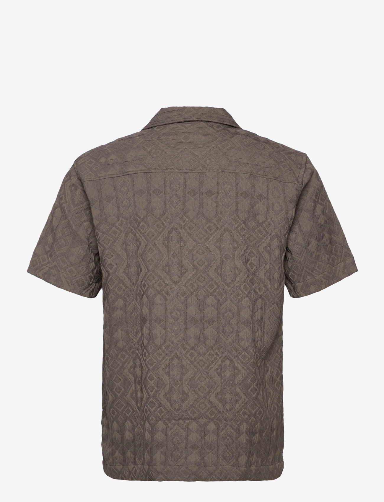 Lindbergh - Textured shirt S/S - kurzarmhemden - dk khaki - 1