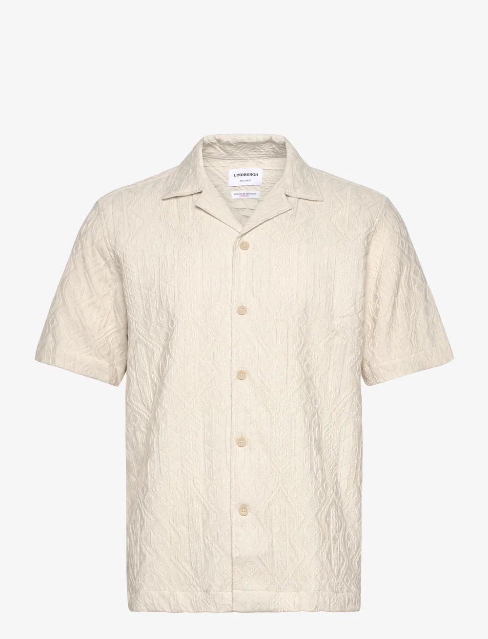 Lindbergh - Textured shirt S/S - marškiniai trumpomis rankovėmis - pearl white - 0