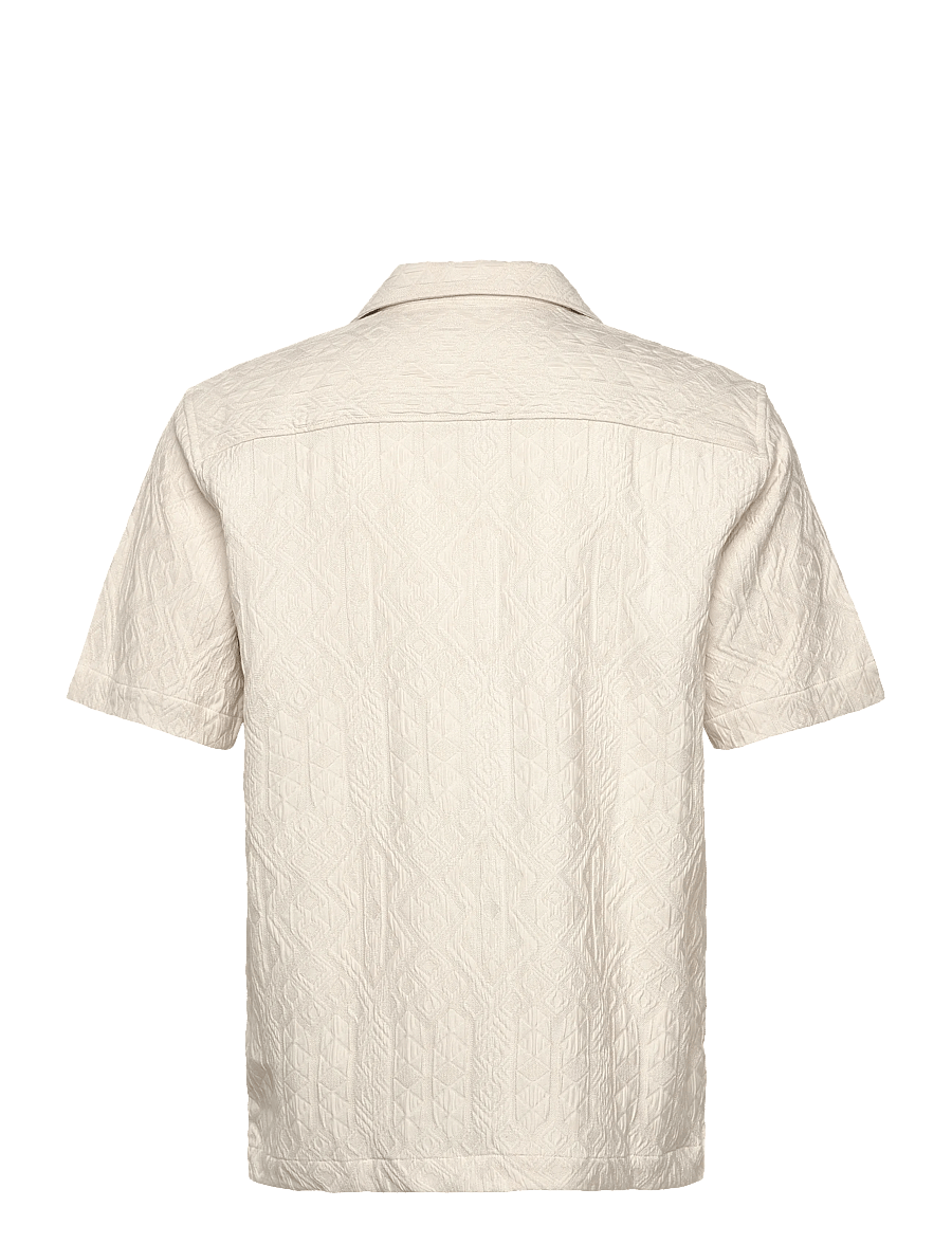 Lindbergh - Textured shirt S/S - short-sleeved shirts - pearl white - 2