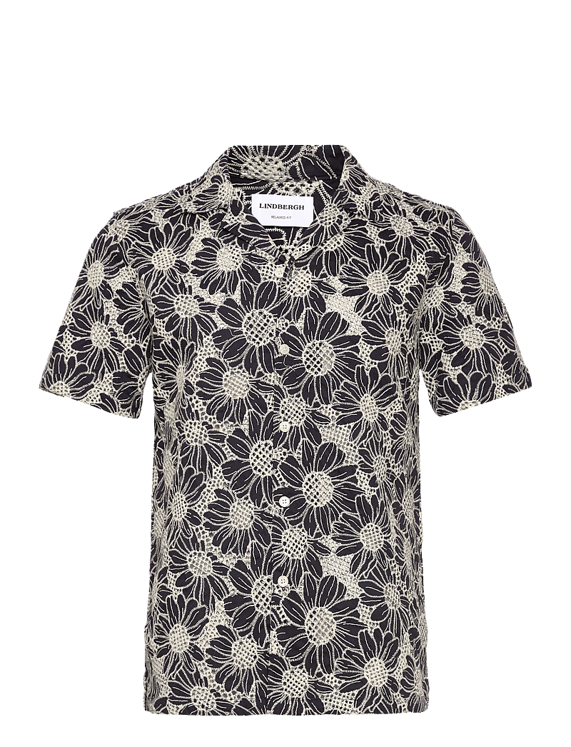 Lindbergh - Sunflower shirt S/S - kurzarmhemden - deep blue - 0