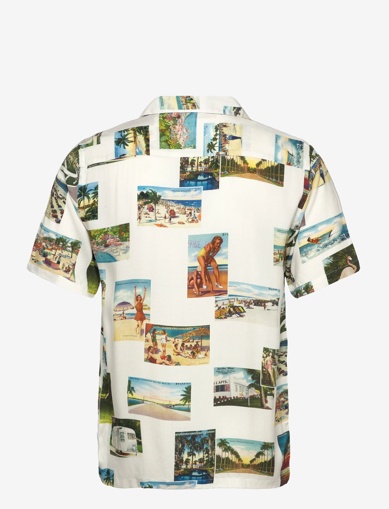 Lindbergh - Resort viscose aop shirt S/S - kortärmade skjortor - white - 1