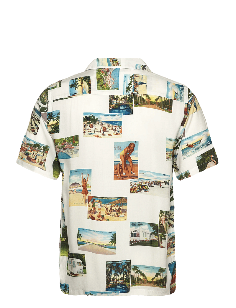Lindbergh - Resort viscose aop shirt S/S - kurzarmhemden - white - 1