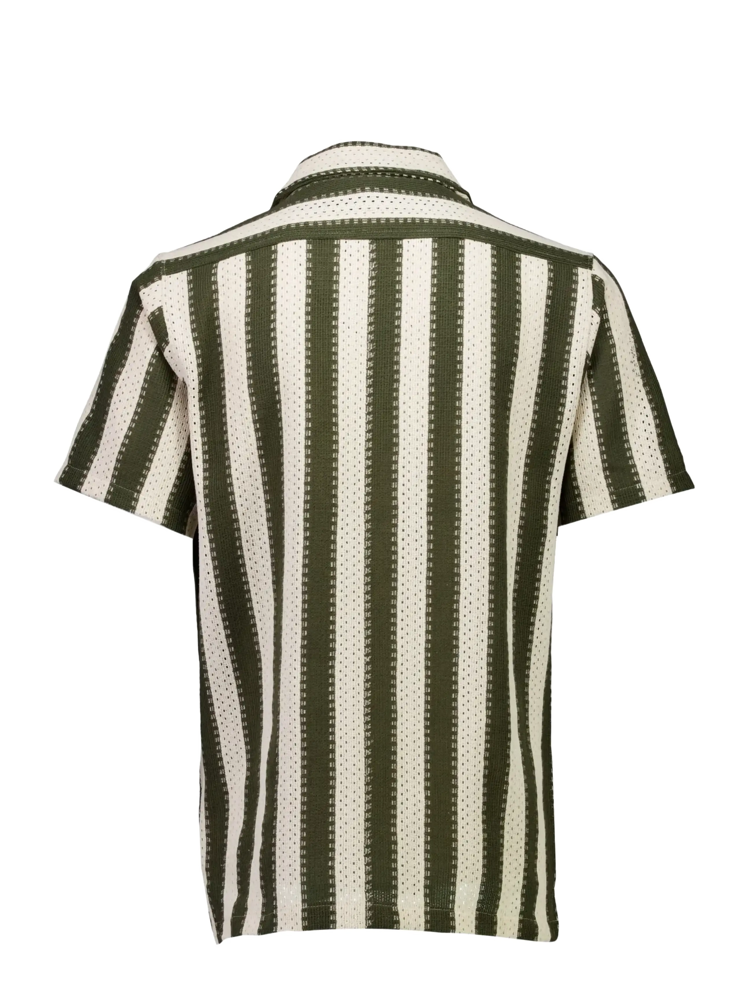 Lindbergh - Bold striped resort shirt S/S - triibulised särgid - dk khaki - 2