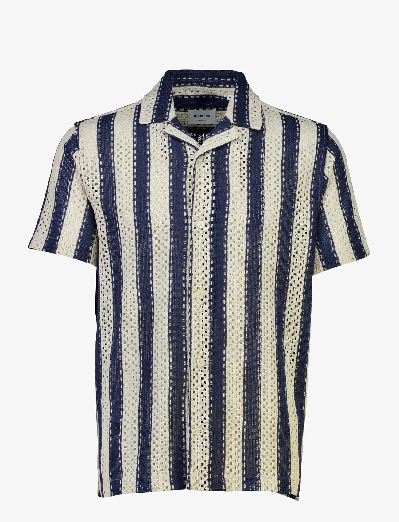 Lindbergh - Bold striped resort shirt S/S - gestreifte hemden - navy - 1