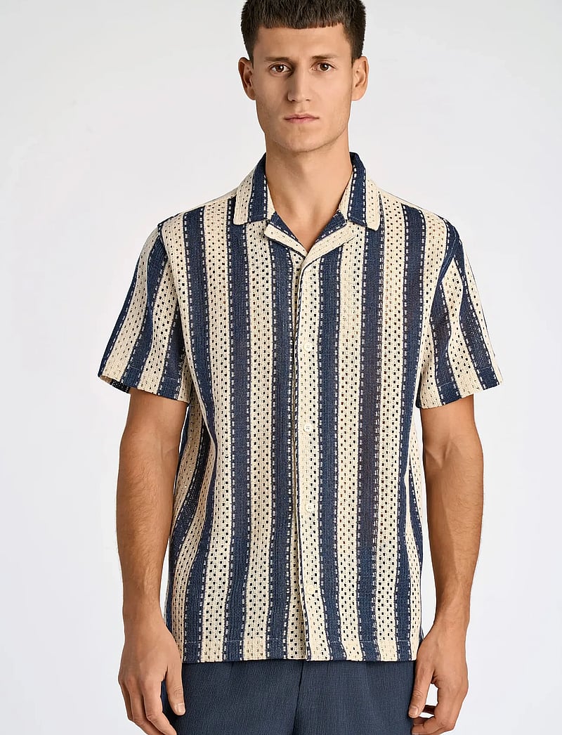 Lindbergh - Bold striped resort shirt S/S - chemises à rayures - navy - 3