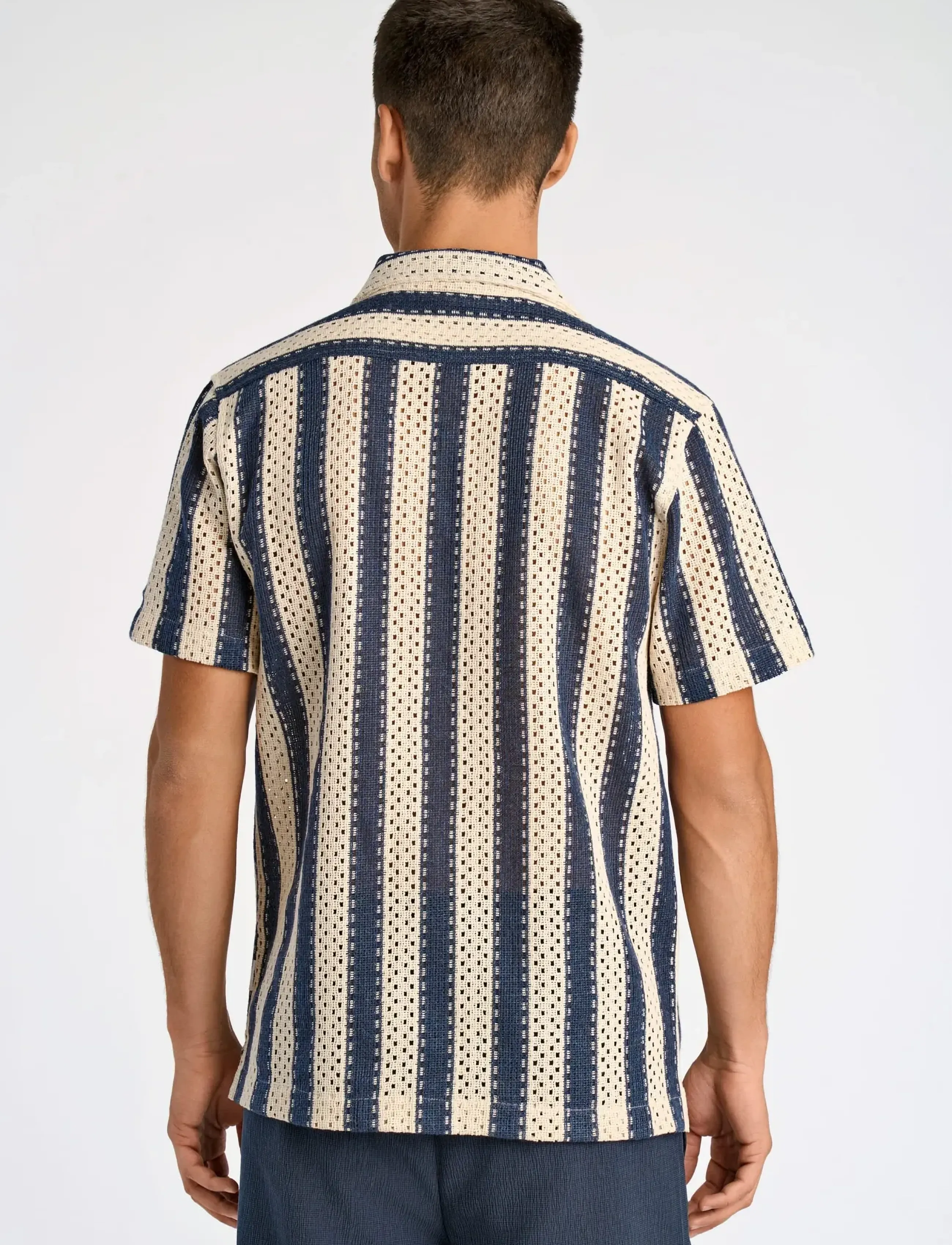 Lindbergh - Bold striped resort shirt S/S - triibulised särgid - navy - 4