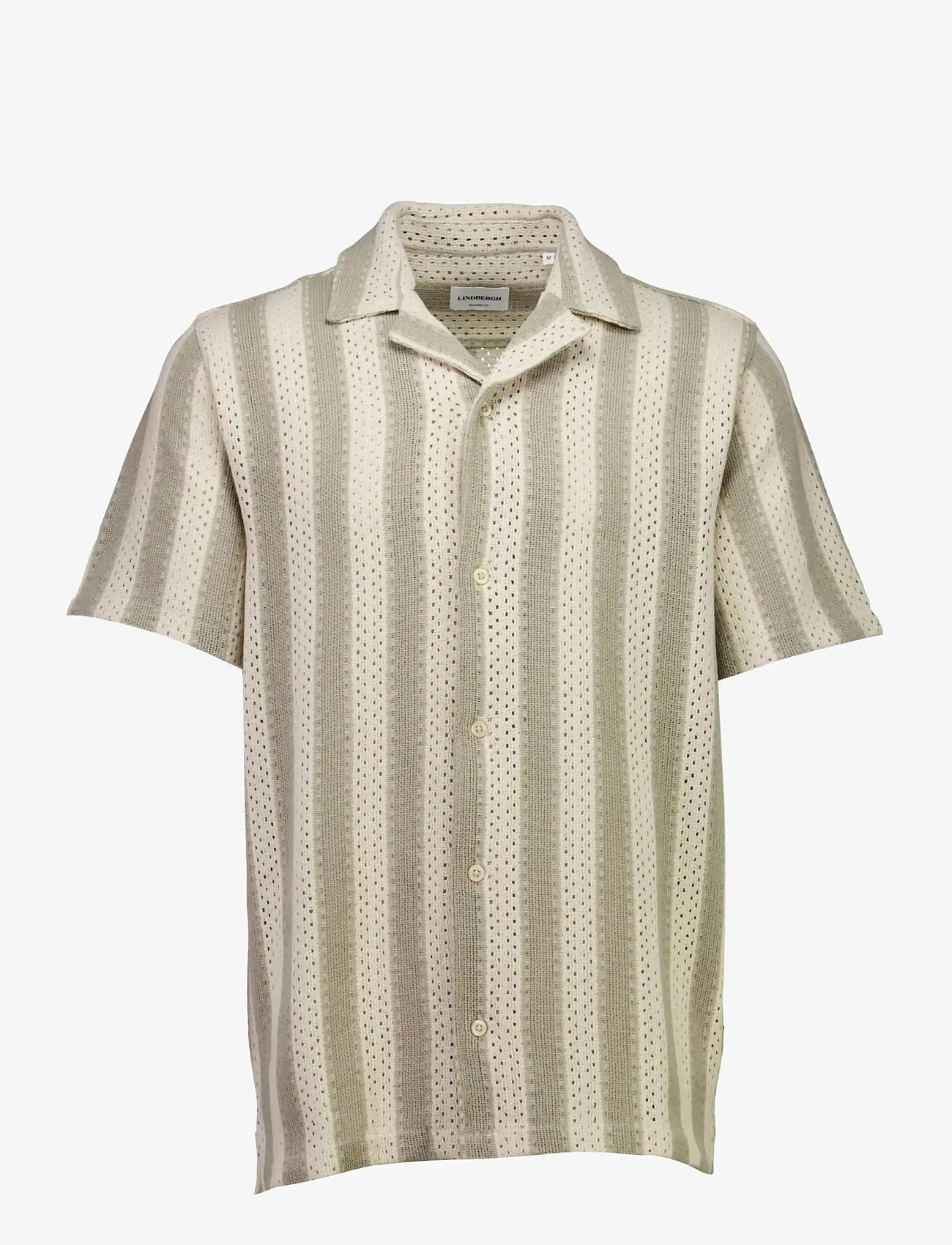 Lindbergh - Bold striped resort shirt S/S - stribede skjorter - stone - 1