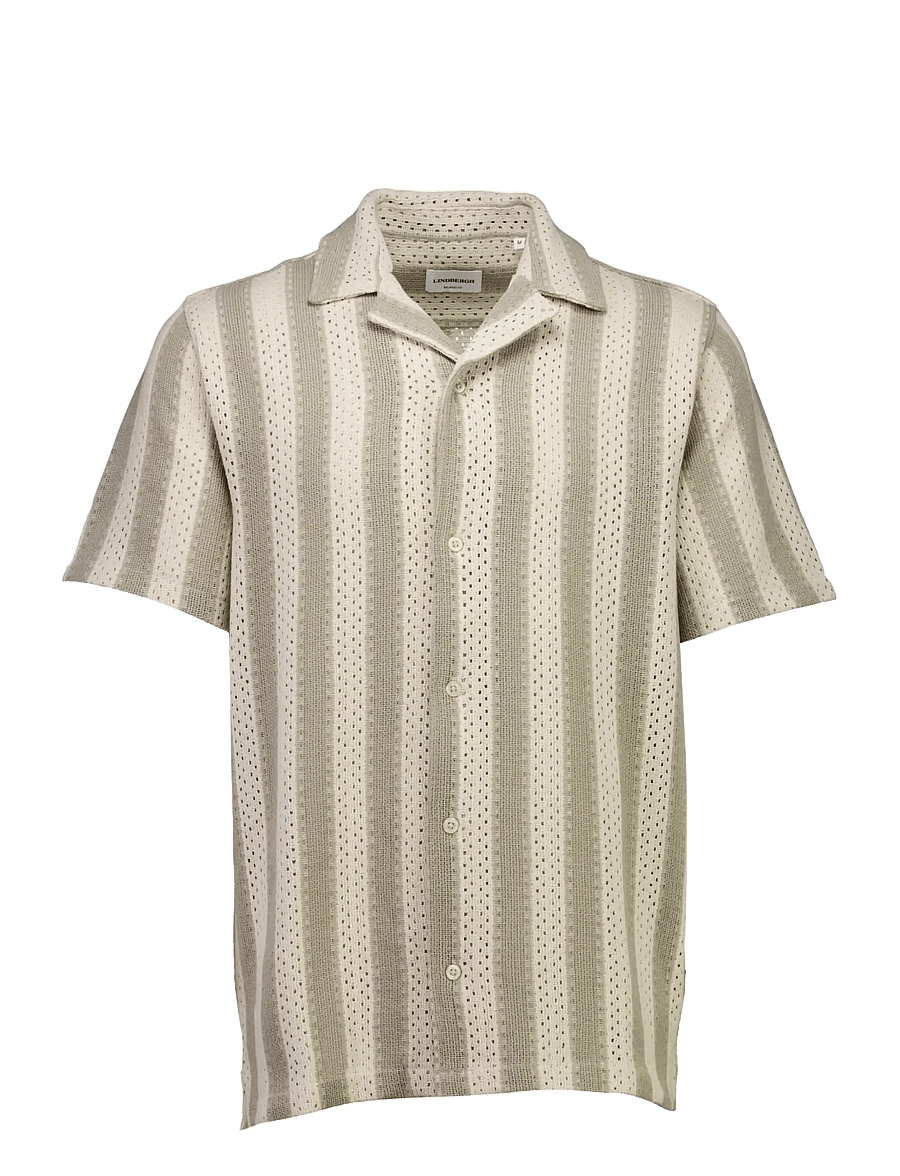 Lindbergh - Bold striped resort shirt S/S - gestreifte hemden - stone - 1