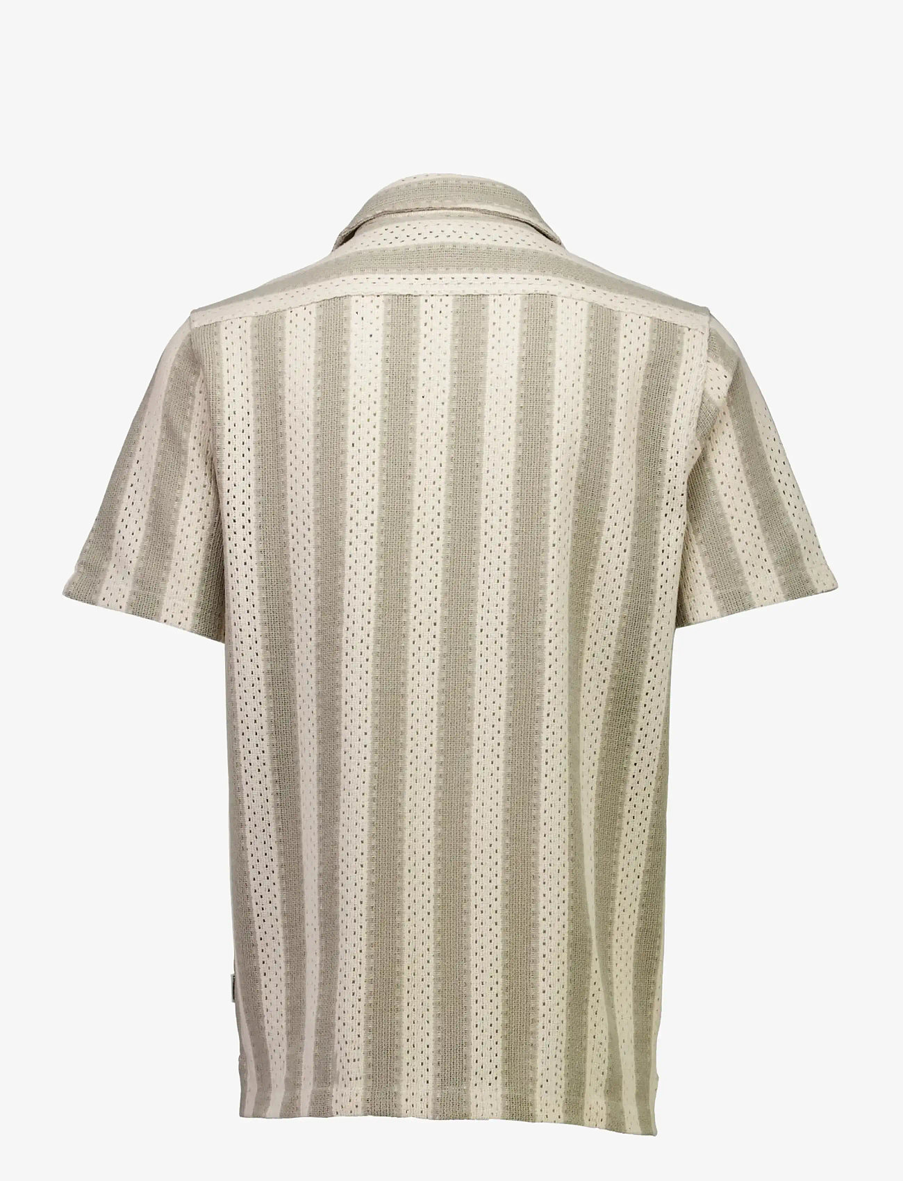 Lindbergh - Bold striped resort shirt S/S - stribede skjorter - stone - 2