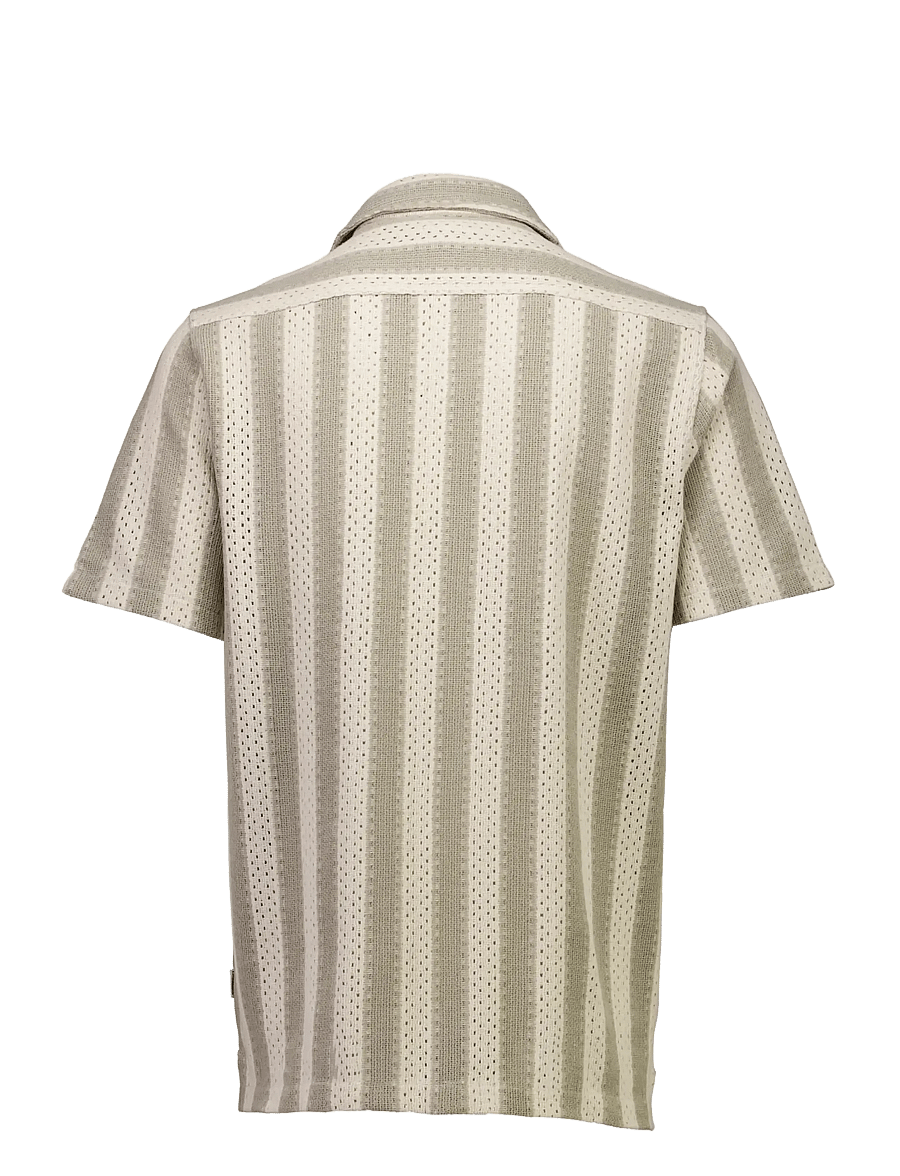 Lindbergh - Bold striped resort shirt S/S - gestreifte hemden - stone - 2