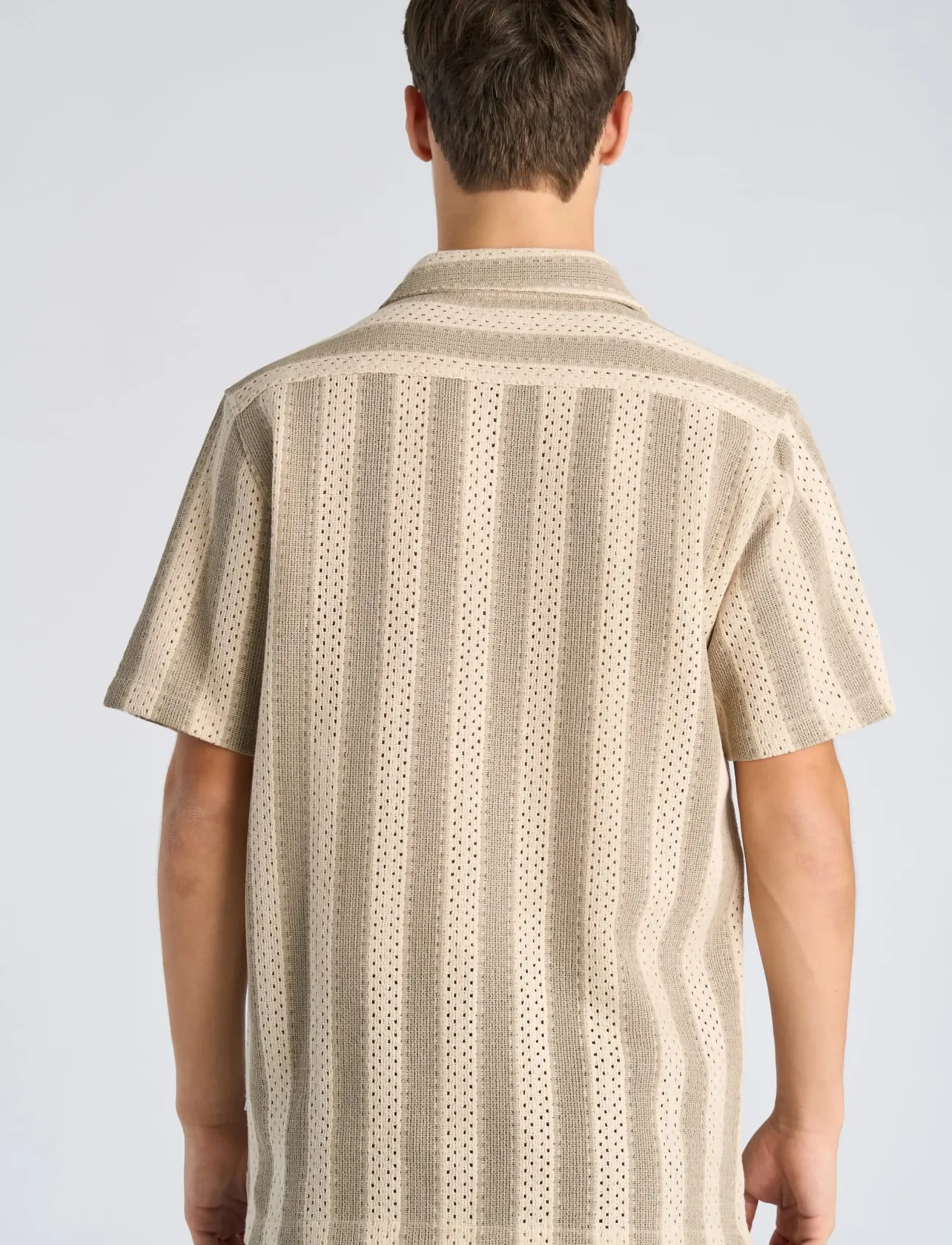 Lindbergh - Bold striped resort shirt S/S - gestreifte hemden - stone - 4
