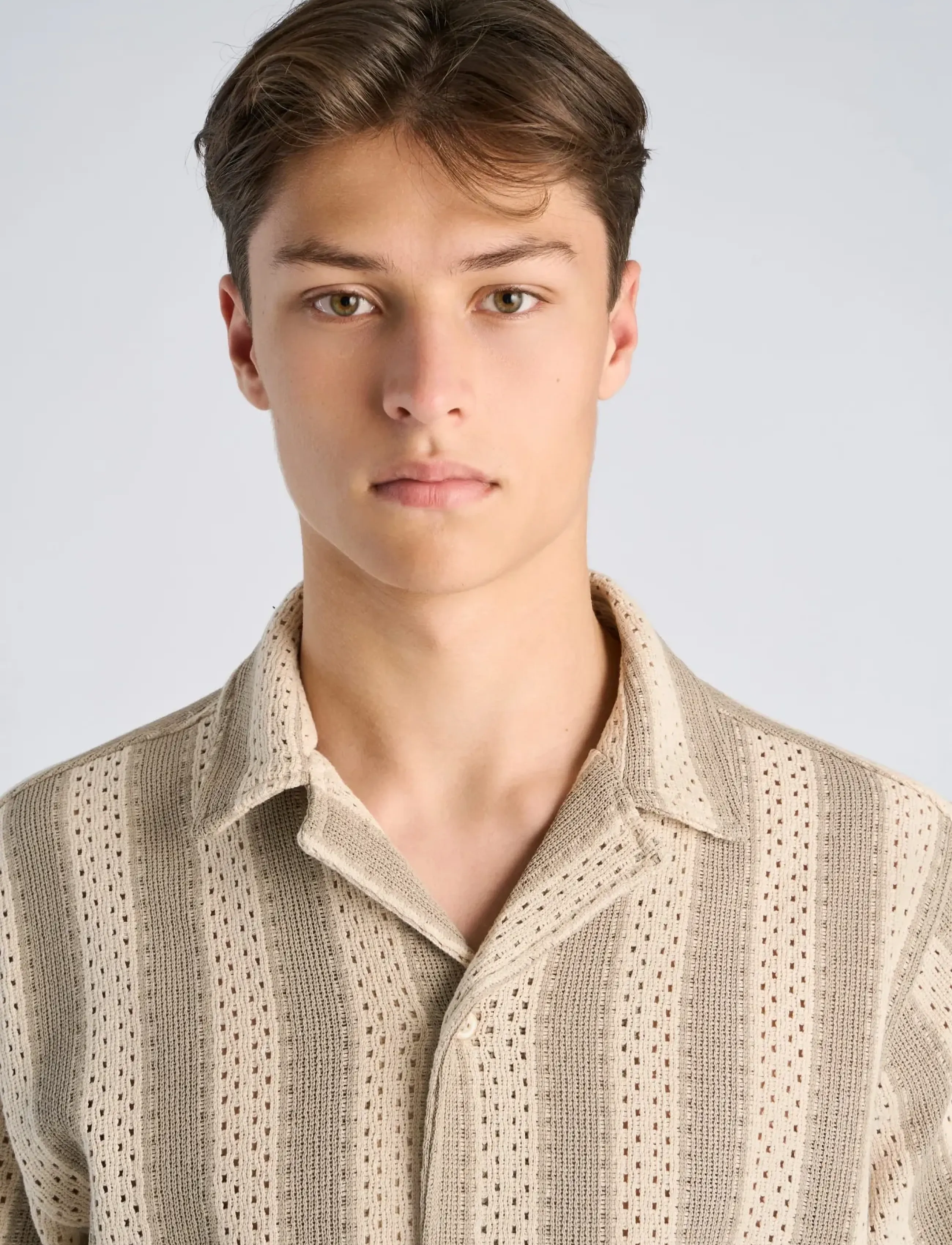 Lindbergh - Bold striped resort shirt S/S - gestreifte hemden - stone - 5