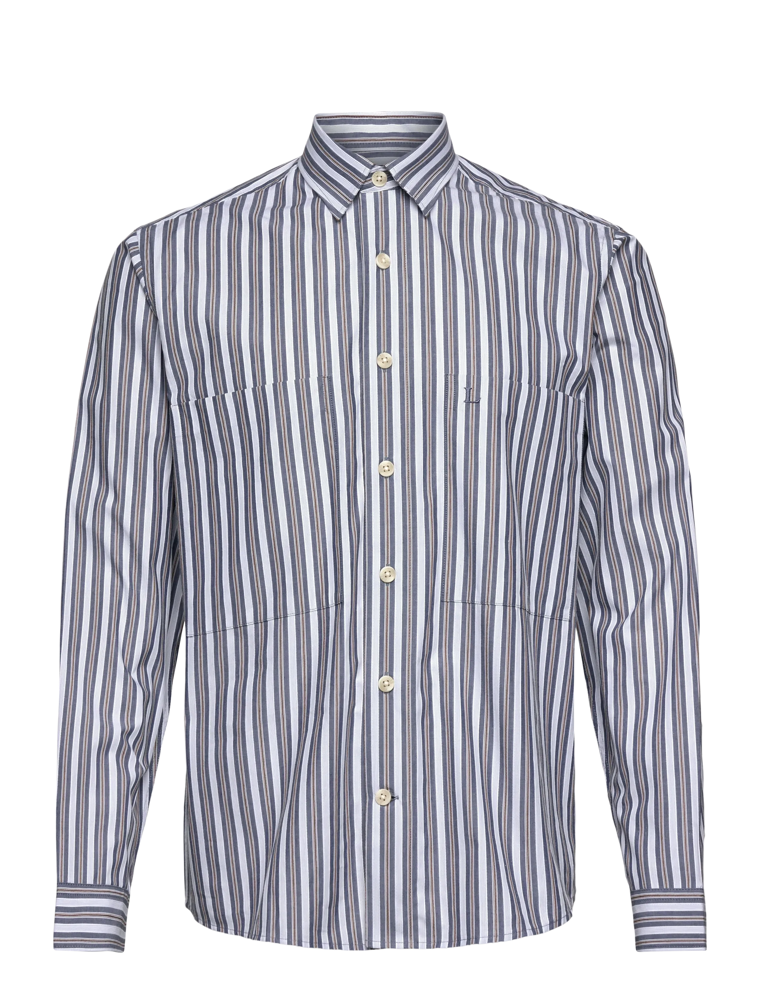 Lindbergh Fine striped L/S shirt - Skjorter - DK BLUE / blue