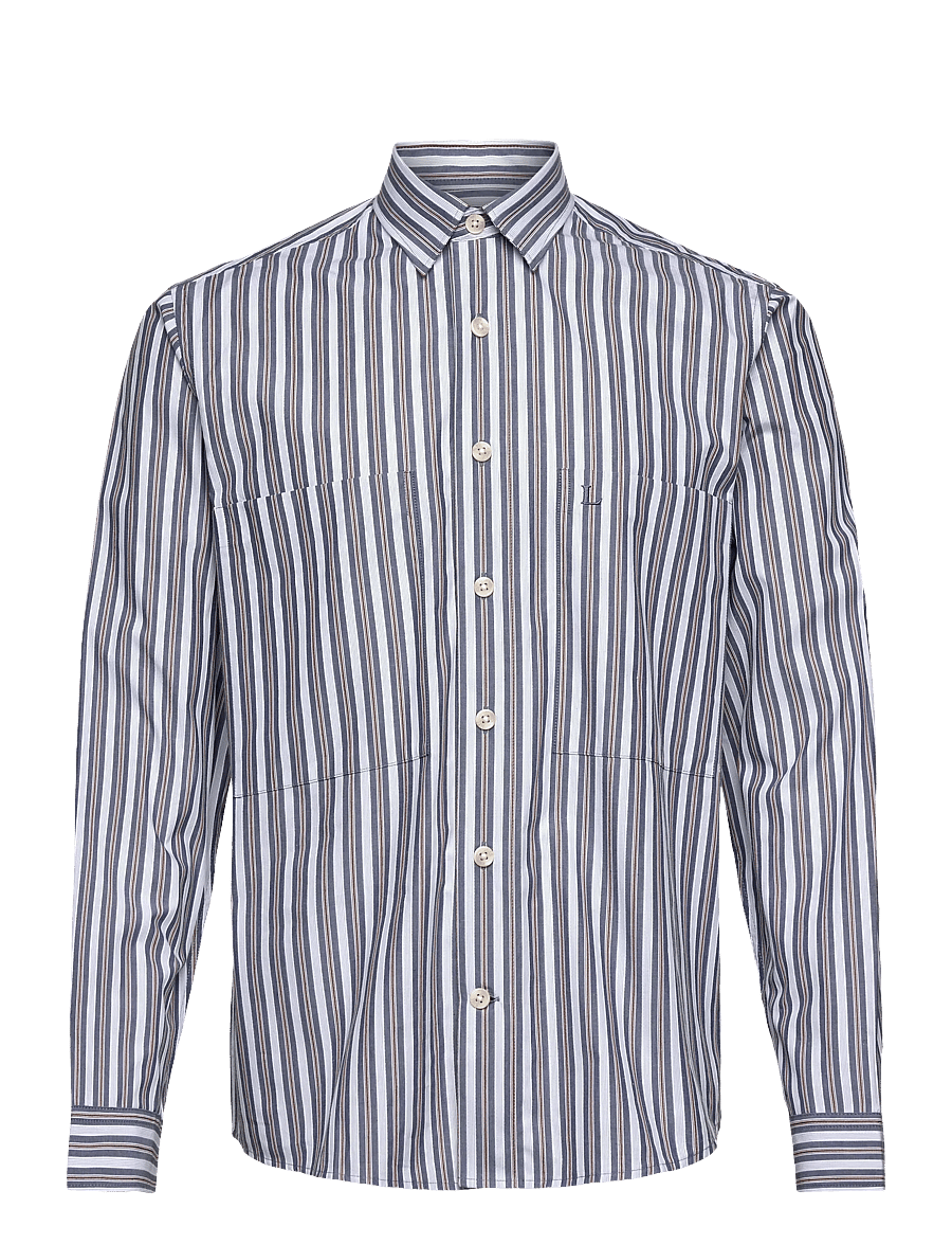 Lindbergh - Fine striped L/S shirt - gestreifte hemden - dk blue - 1
