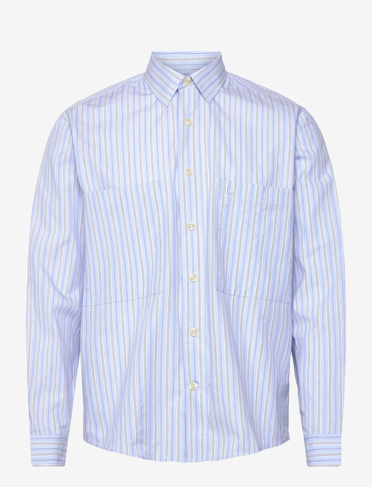 Lindbergh - Fine striped L/S shirt - gestreifte hemden - lt blue - 0